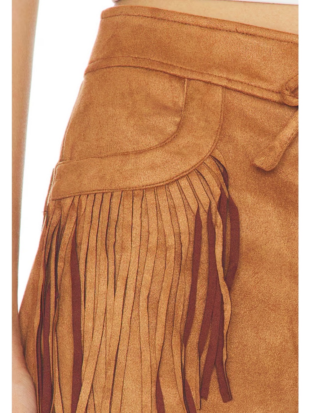 STEVE MADDEN Cheyenne Fringe Detail Faux Suede Shorts - Picture 6 of 15